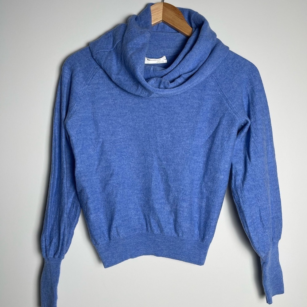 Anthropologie | Jolene Blue Merino Wool Cowl Neck Sweater